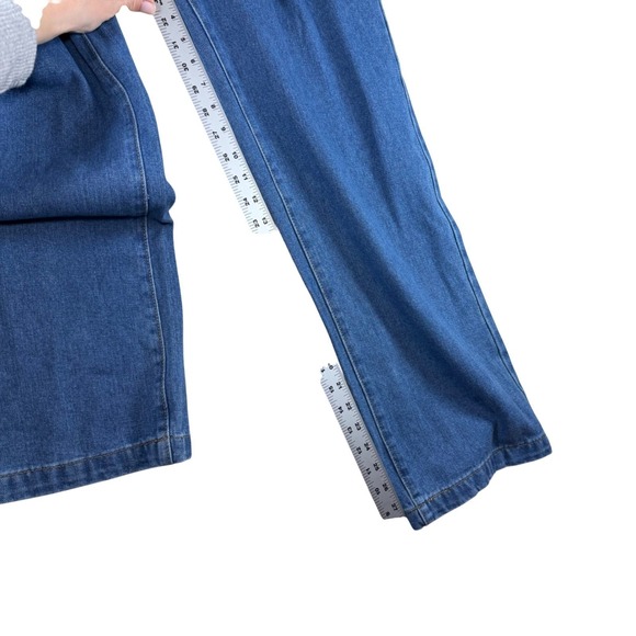 NWT Cider Wide Leg Jeans Paperbag Waist Belted Medium Wash Denim Women's XS - Picture 4 of 5